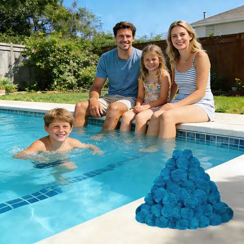 3.1 lbs Pool Filter Balls for Sand Filter Pump, Reusable Eco-Friendly Sand Filter Media for Above Ground Pools, Aquariums, Fish Tanks, Replaces 100 lbs Pool Filter Sand, Blue - color: Blue, size: 3.1 Pounds