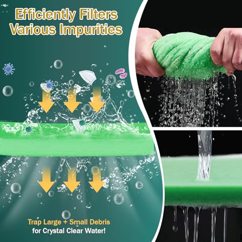 3PCS Aquarium Filter Floss - 12" x 78" (6.5ft per roll) - Total 19ft - 1" Thick Premium Polyester Filter Pad for Fish Tank - Mechanical Filtration, Crystal Clear Water, Fits Most Filters(19ft)