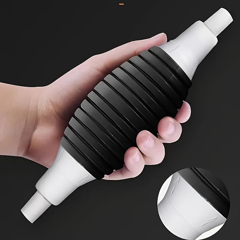 Portable Straw Pump 1pc - 39.37 Inch Flexible PVC Hose with Safety Pad & 2 Clamps, Ideal for Transferring Gas, Oil, Water & Fuel, Manual Siphon Pump for Automotive & Household Use