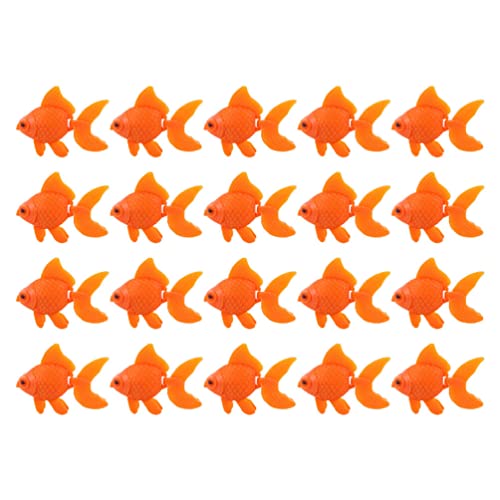 POPETPOP Dining Table Decor 50Pcs Artificial Goldfish Ornament Mini Fish Model Moving Floating Fake Ocean Animal Figurines for Aquarium Tank Decorations Net Decorative