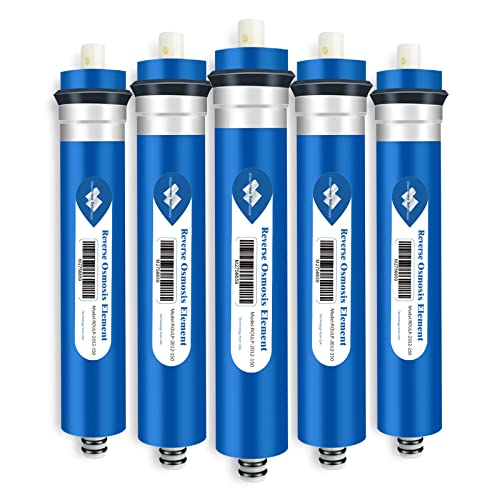 Membrane Solutions Reverse Osmosis Membrane 150 GPD 12" x 2" RO Membrane Water Filter Replacement Fits Under Sink RO Drinking Water Purifier System, 5-Pack - size: 5 Count (Pack of 1), style: 150G
