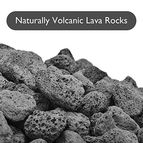 Skyflame10LB Natural Lava Rocks for Fire Pits, Fire Tables,Fireplaces, Garden Landscaping Decoration, Indoor and Outdoor Use, 3/4~1 Inch, Black - color: Black, size: 3/4" - 1"