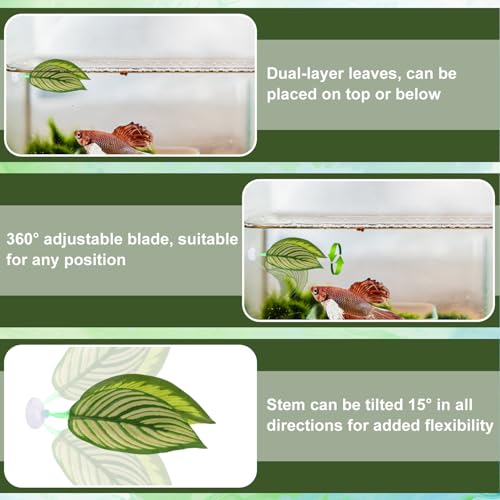 5pcs Betta Hammock Set, Plastic Adjustable Betta Leaf Hammock with Suction Cup & Clear Tube Tunnel Beta Bed Resting Spot Small Fish Toys Aquarium Hideout Beta Fish Tank Decorations Decor Accessories