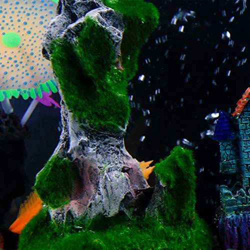 NW Wholesaler 6.75 Inch Fish Tank Mossy Rock Fish Tank Decoration - Fish Hideaway for Saltwater and Freshwater Aquarium Decor - style: Mossy Rock