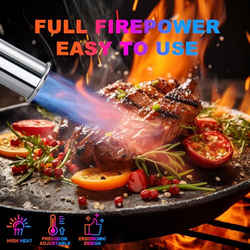ARTFLAMM Powerful Propane Torch Gun, Kitchen Cooking Torch, Culinary Torch Campfire Starter, Adjustable Grill Torch for Searing Steak, BBQ(Propane Tank Not Included) - color: Option 1