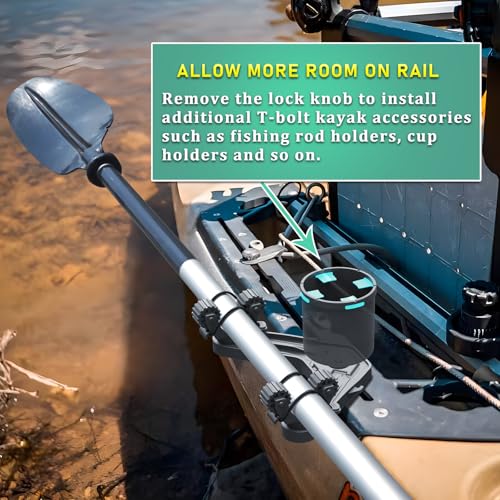 Huntury DoubleHeader Kayak Track Paddle Holder, Save Kayak Track Space, Kayak Paddle Clip, Kayak Track Mount Accessories, Kayak Oar/Fishing Net/Gaff Holder for Fishing, Kayak Fishing Accessories - color: Pack Of 1