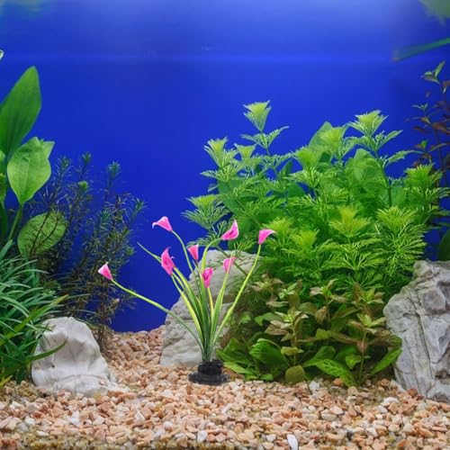 SHINEOFI 2pcs Realistic Fake Aquarium Decor Plants, Plastic Fish Tank Accessories, Compact Desktop Fish Tank Decoration for Household Aquariums