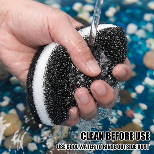 Frienda 12 Pcs Corner Aquarium Filter Replacement Pads for 10-30 Gallon Replacement Aquarium Filter Pads Foam Air Driven Media Sponge for Fish Tank Water Filtration, White and Black