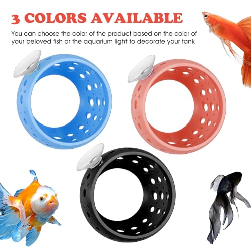 Ejoyous Aquarium Fish Hideout, Plastic Fishtank Tunnel Cave with Powerful Suction Cups, Easy Cleaning Fishtank Tunnel Ornament for Small Fish Shrimp Guppies Freshwater Saltwater (2PCS)