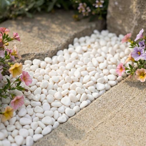 River Rocks Decorative Ornamental Vase Filler 0.5" - 0.75" White Aquarium Gravel 30 lbs - Landscaping Pebbles for Indoor Plants, Succulents, Terrarium & Home Decor, DIY & Crafting – Royal Imports - size: Small - 30 lbs, style: White