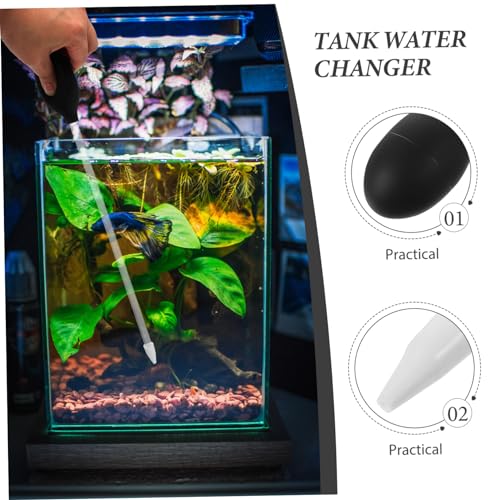 Ipetboom 3pcs Fish Tank Water Changer and Coral Feeder Tool Aquarium Pipette for Easy Cleaning and Feeding and Portable Water Transfer for Home Aquariums - color: Blackx3pcs, size: 35X3.5CMx3pcs