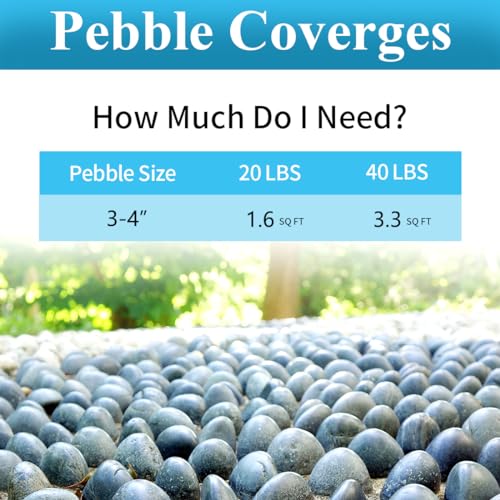 YISZM 20lbs Large River Rocks for Landscaping, 3-4" Black Pebbles for Garden Design, Hand-Picked Smooth Stones for Fish Tank, Flower Pots, Indoor Water Fountains, Pathways, Backyard - color: Black, size: 20 Pounds