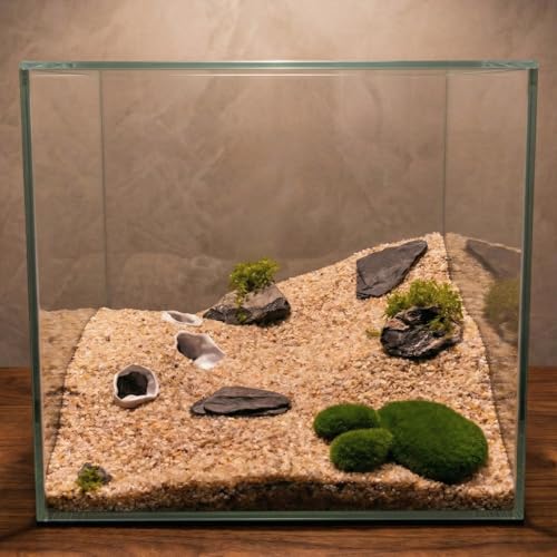 Aquarium Cave Triple-Entry Sea Grotto, 3D Print Fish Cave Aquarium Decor, for Viewing Shrimp, Betta Fish, Corydora, Catfish, Pleco (Yelllow) - color: Yelllow