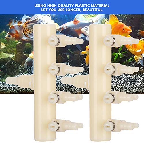 2PCS Aquarium Air Control Lever Valve, Splitter Pump Accessories Set Plastic Easy Aquarium Air Pump Special Splitter Valve with Diverter Adjustable(S 4 Heads) - color: 4 heads