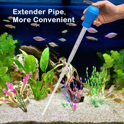5 in 1 Aquarium Coral Feeder Kit, Luxiv 2 Pcs 60ml and 30ml Aquatic Reef Feeding Dropper with 10in Extender Pipe, 2 Pcs Stainless Steel Straight and Curved Aquarium Tweezers for Feeding Tong (Black) - color: Black