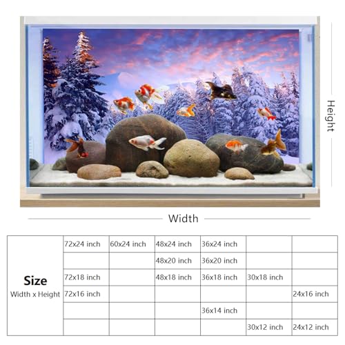 YongFoto Fish Tank Background - 24x16 inch Winter Snow Scene Aquarium Backdrop for Reptile Terrarium & Bearded Dragon Habitat - color: Purple 1, size: 24x16in/60x40cm