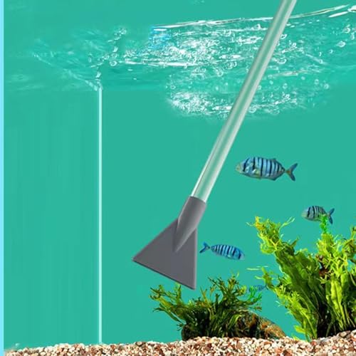 Fish Tank Vacuum Gravel Cleaner with Manual Pump – Flows Adjustable Aquarium Siphon with 3 Different Nozzles Water Changer for Home