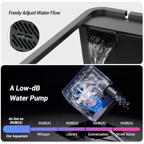 3.5 Gallon Betta Fish Tank, All in One Aquarium Starter Kits with Back Filter, Adjustable Pump, 25W Heater, Thermometer Strip, LED Light with Timer & Water Changer Kit, Nano Fish Tank, AIO Aquarium