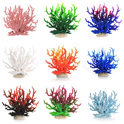 Artificial Aquarium Plants, Simulation Silicone Ornament Artificial Coral Sea Tree Aquarium Fish Tank Landscaping Decoration White