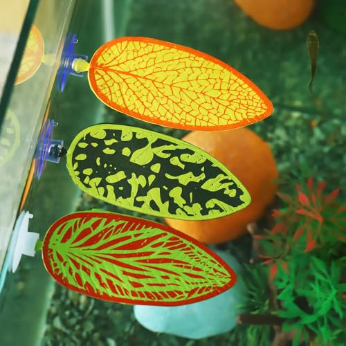 HIERYAN 3 Pack Betta Fish Leaf Aquarium Plant Leaves, Hammock Plant Leaf Pad Fish Spawning Grounds Breeding Resting Bed