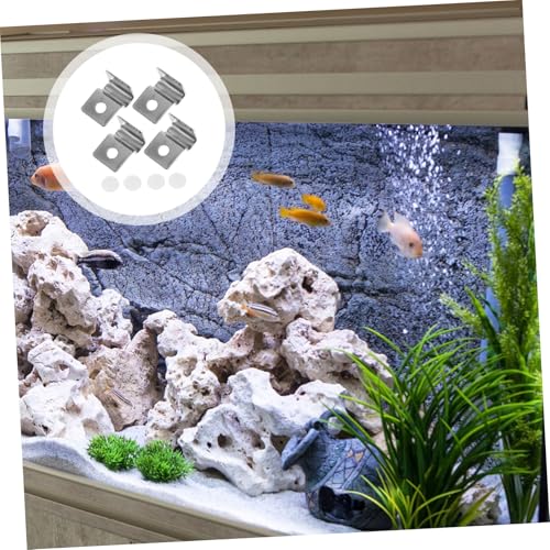 Fish Tank Accessories Aquarium Lids 4Pcs Fish Tank Glass Aquarium Cover Clip Support Holder Stainless Steel - Aquarium Accessories Universal Lid Clips 5mm Glass Tank Aquarium Lid - size: 2.1x1.5cm