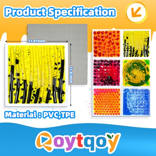 Liquid Sensory Floor Tiles for Kids Ages 3+ – 11.8" Step-On Toys with Color Flow Effect & Textured Non-Slip Base – for Classroom Use, Sensory Play Zones or Focus Corners (6-Pack) - style: Textured Tiles (6-Pack)