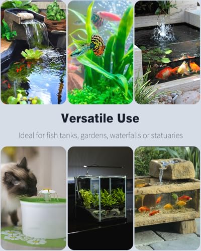 Pawfly 90 GPH Submersible Water Pump 4 W Mini Water Fountain Pump with 2.4 ft. Lift Height Quiet Adjustable Water Pump for Aquarium Fish Tank Fountain Garden Waterfall Statuary - style: Submersible