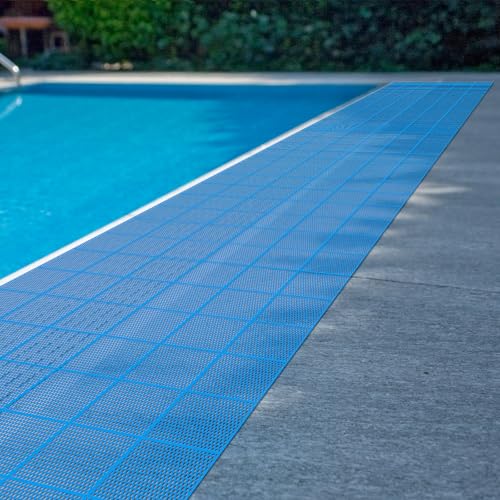 Tondiamo Pool Mat Non Slip Drainage Mats Swimming Pool Floor Deck Mats Rugs PVC Splash Mesh Hollow Doormat Roll for Outdoor Indoor Patio Restaurant Garage Kitchen Bathroom Safety(3 x 40 ft,Blue) - color: Blue, size: 3 x 40 ft