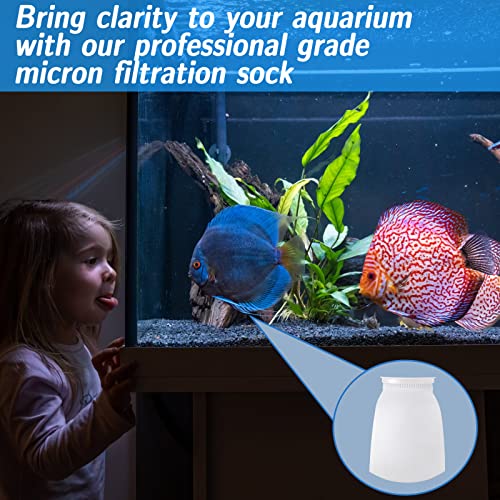 4pcs 7 Inch Ring Filter Socks Aquarium Filter Bags Micro Fish Tank Aquarium Socks for Fish Tank Freshwater Saltwater Aquariums, 7 Inch Ring Diameter by 12 in Long