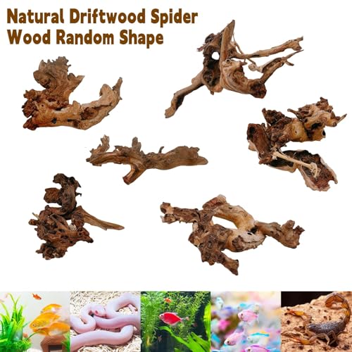 Aquarium Driftwood 3PCS Natural Trunk Driftwood Assorted Branches 8-12" Reptile Wood Decor Terrarium Ornament Fish Tank Decoration