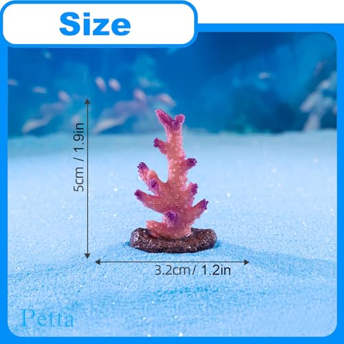 Resin Coral Plant Decorations Artificial Ornament Decor Resin Colorful Coral Reef Decoration Accessories for Betta Fish Tank Aquarium Landscape,Small,5 Pcs