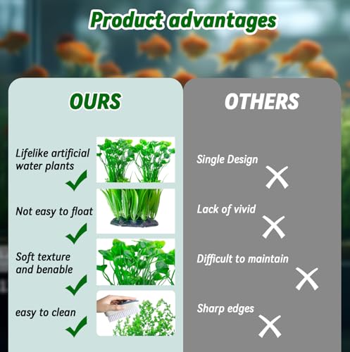 Large Plastic Aquarium Plants,2 Pcs Tall Fish Tank Plants Decor Artificial Seaweed Water Plant Ornament Freshwater and Saltwater Extra Large Aquarium Plant Decorations for Small Tanks - color: Green (Style C)