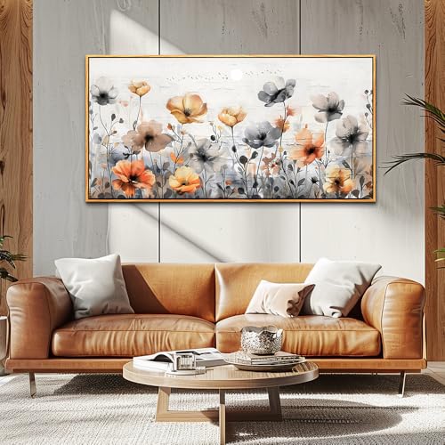 ZUITINGHUA Wood Framed Canvas Wall Art For Living Room Large Wall Decor For Office Bedroom Decorations Flowers Landscape Pictures Farmhouse Paintings Artwork Aesthetic Mural Home Decor 30x60 In - color: Flowers Wood Framed 1, size: 60"L x 30"W