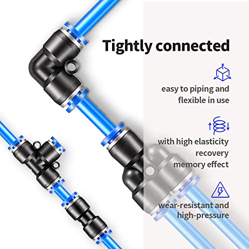 Pneumatic Tubing Blue PU Air hose Pipe Tube Kit 5/16 inch or 8mm OD 5mm ID 39.4ft/12 Meter for Air Line or Fluid Transfer - color: Blue, size: 8mm OD / 5mm ID × 12m