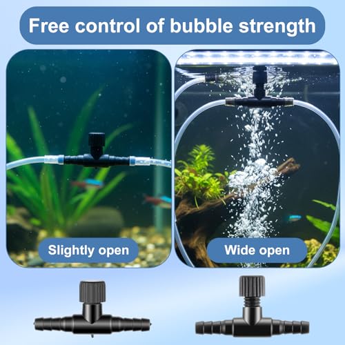 20 Pcs Aquarium Control Valve - T Shaped Aquarium Air Valves for 3/16" (4mm) ID Airline Tubing - Single Way Control Valve for Fish Tank Accessories