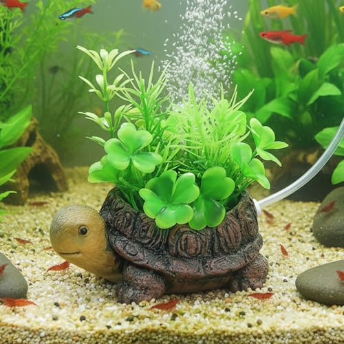 Turtle Tank Accessories Fish Tank Bubbler - Realistic Resin Turtle Aquarium Decor with Air Stone, Aquarium Bubbler Decorations for Fish Tank Oxygenation and Landscape Enhancement, With Air Tubing - color: B Turtle