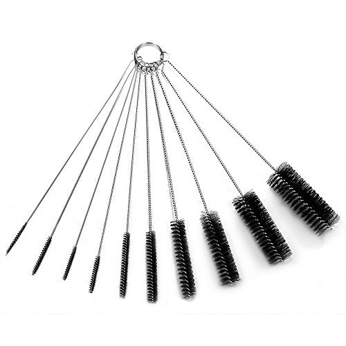 Eboot 10 Pcs 8.2 Inch Tube Cleaning Brushes Nylon Cleaner Brush Long Sink Drain Pipe Cleaning Brushes 10 Different Diameters for Bottle Straw Tumbler Home Sink Plumbing