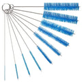 10" Lab Tube Cleaning Brush Set (10-Pack Master Kit) - Flexible Stainless Steel Handles & Multi-Size Nylon Bristles for Test Tubes, Bottles, Pipes, and Deep Detailing, Blue - color: Blue, size: 10pk - 2mm 3mm 4mm 5mm 6mm 8mm 12mm 16mm 20mm 24mm