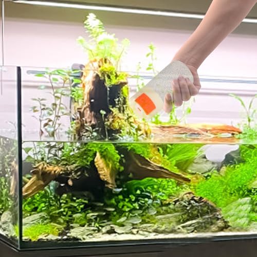 Cabilock Large-Capacity Fish Feeder Bottle for Aquariums Moisture-Proof Fish Food Storage Container Precise Manual Feeding Tool and Turtle Habitats Beige