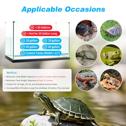 SKARUS Large Standing Turtle Basking Platform with Ramp(6.49"-15.16" H), 10.8" ×8.6" Turtles Docks Aquatic Resting Area, DIY Turtle Tank Accessories for 20–55 Gallon Tanks - color: Grey, size: 10.8"W