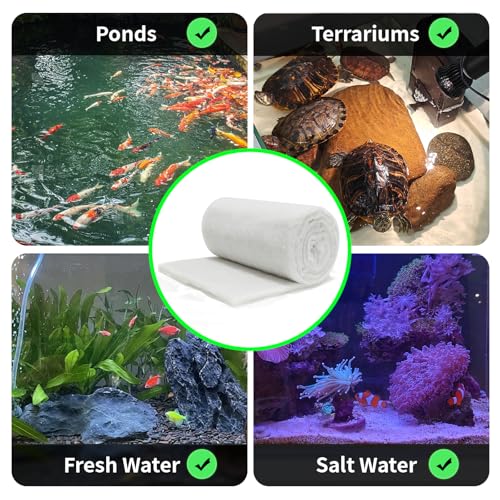 hygger 3/4'' Thick Aquarium Filter Floss 12"x 86" Poly Fiber Fish Tank Filter Media Water Polishing Filter Pad for Sump Canister Hang On Back Filter Cut to Size - size: 12"x86"