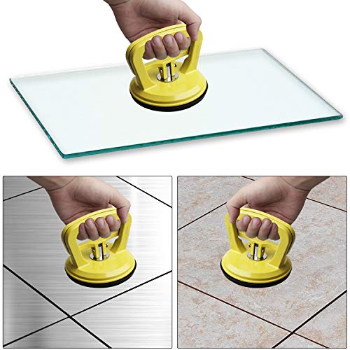 FCHO Glass Suction Cup Heavy Duty Aluminum Vacuum Plate Puller Handle Holder Hooks Duty Galss Lifting/Tile Suction Cup Lifter/Moving Glass/Pad for Lifting (Yellow, 2Pack) - color: Yelow