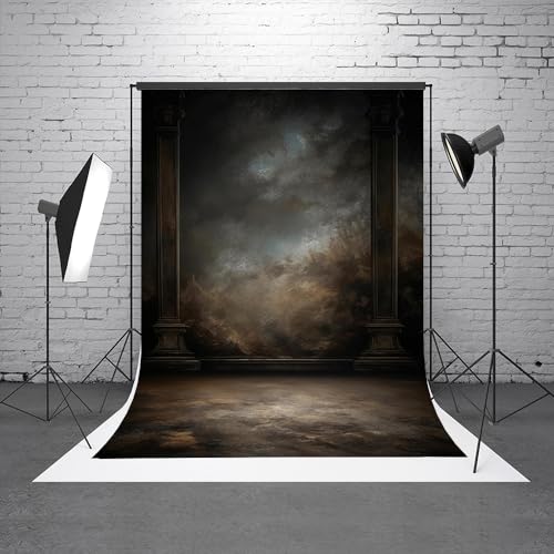 8x10ftDark Vintage Photography Backdrops Portrait Photo Backdrop Wedding Bridal Show Birthday Background for Studio Props - color: LM-06101, size: 8x10ft