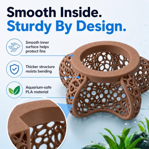 Aquarium Hideout Decor House, Fish Tank Ornament for Small Fish & Shrimp, Floating Cave Decoration for Aquariums(Brown)