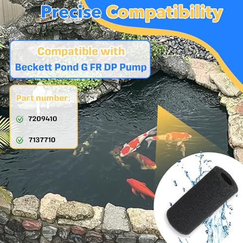 8-Pack 7209410 7137710 Pre-Filter Sponge Roll - Compatible with Beckett Pond G/FR/DP Pumps - Replaces Part Numbers 7209410 & 7137710