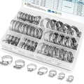 TICONN 60PCS Hose Clamp Set - 1/4''–1-1/2'' 304 Stainless Steel Worm Gear Hose Clamps for Pipe, Intercooler, Plumbing, Tube and Fuel Line - size: 60 Pcs Kit, Combo