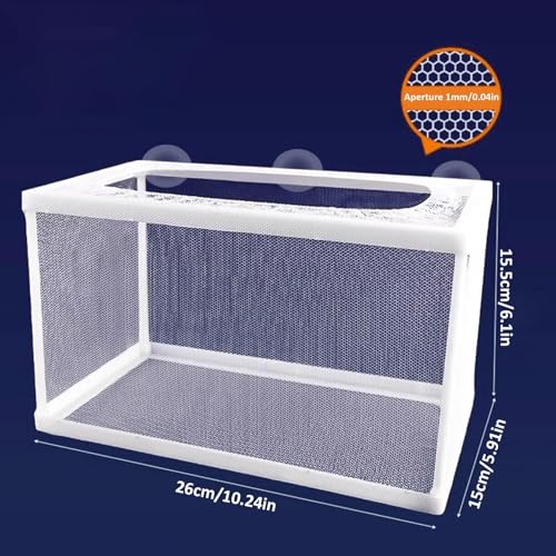 Aquarium Breeding Box - Mesh Box Fish Breeding Tanks, Aquarium Breeder Box, Fish Fry Hatchery, Juvenile Separation Net with Suction Cups, Nursery for Guppy Shrimp - color: large