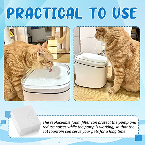 Mudder 12 Pcs Cat Water Fountain Filter Pre Filter Sponge for 67oz/ 2l Pet Water Fountain Trimmable Foam Filters for Dog Cat, Block Shape