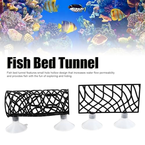 Betta Fish Tunnel, Betta Sleeping Tube Hollow Design for Small Fish & Shrimp, Betta Hammock Fish Decorations Toys for Betta Guppies Resting, Aquarium Decorations - color: Black