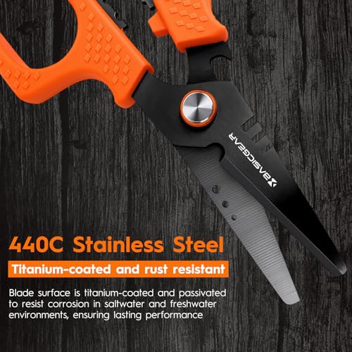 Fishing Fillet Knife and Multi-Tool Scissors Set – 7” 440C Stainless Steel Fillet Knife with Non-Stick Blade, Multi-Tool Scissors with Serrated Blades, Rust-Resistant